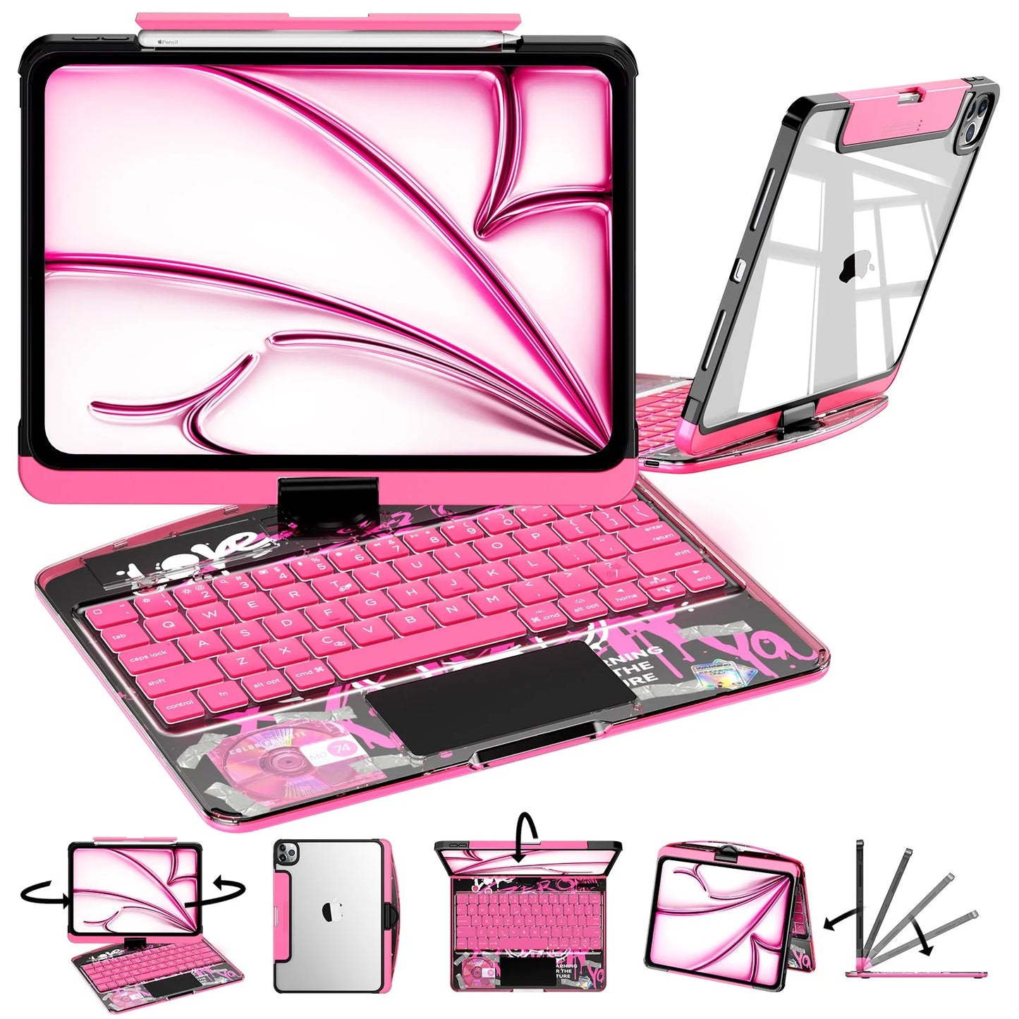 IOOIN New Y2K Color Keyboard Compatible with Apple iPad Blue