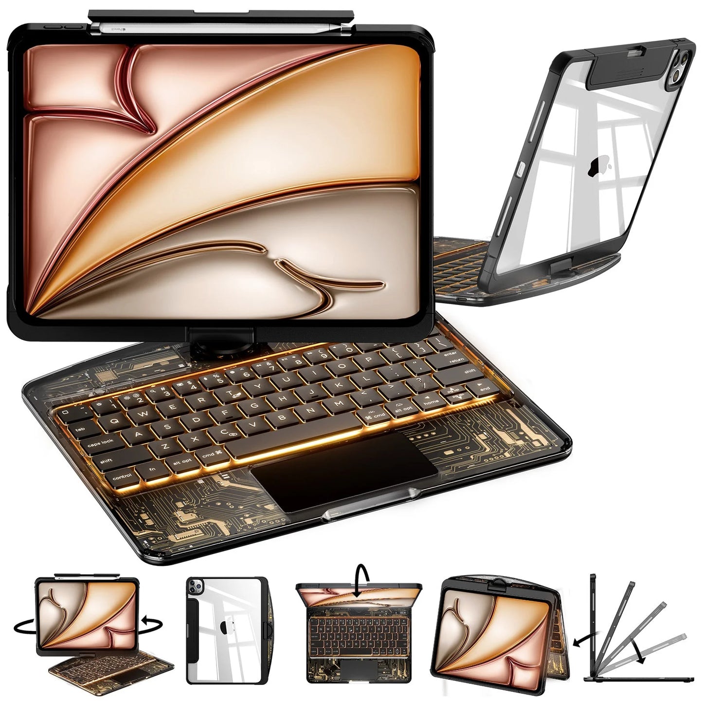 IOOIN New Y2K Color Keyboard Compatible with Apple iPad Blue