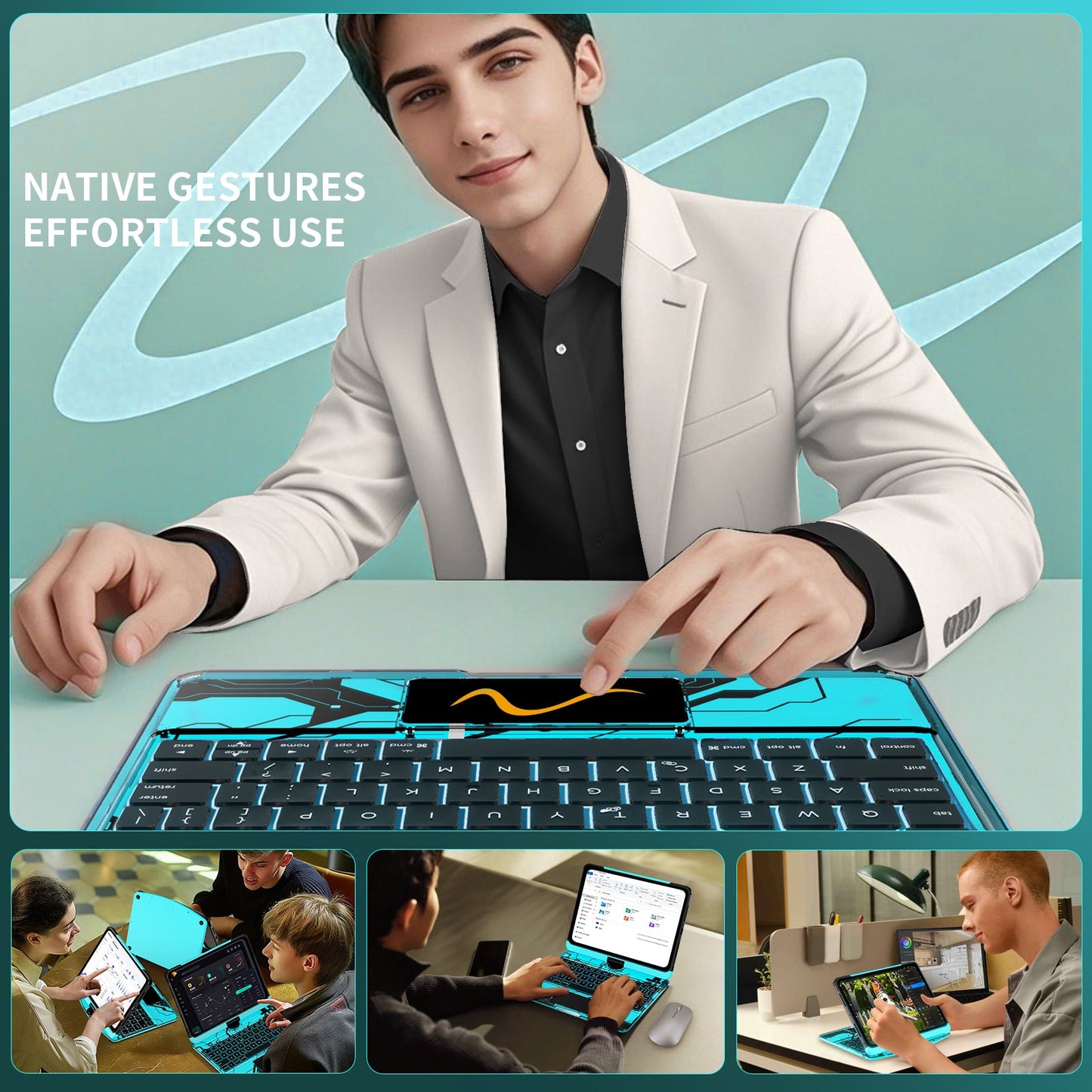 IOOIN New Y2K Color Keyboard Compatible with Apple iPad Blue
